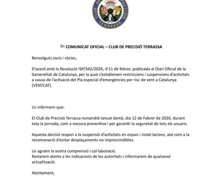 Club Tancat el 12 de febrer